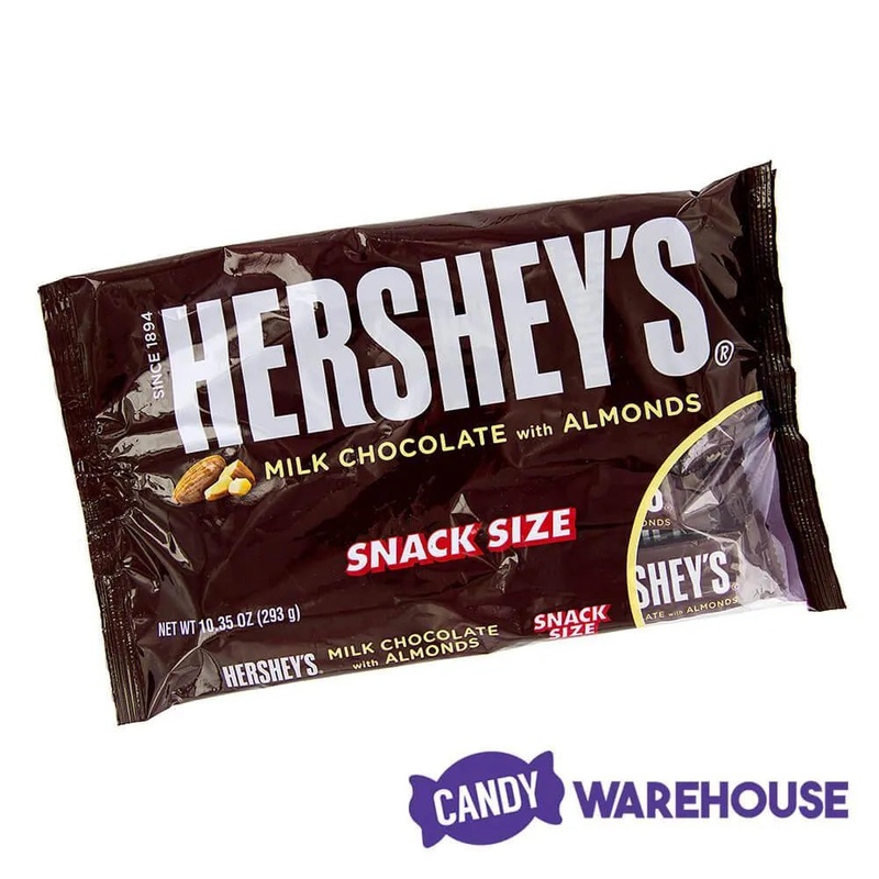 Hershey’s Milk Chocolate with Almonds Snack Size Candy Bars: 10-Ounce Bag