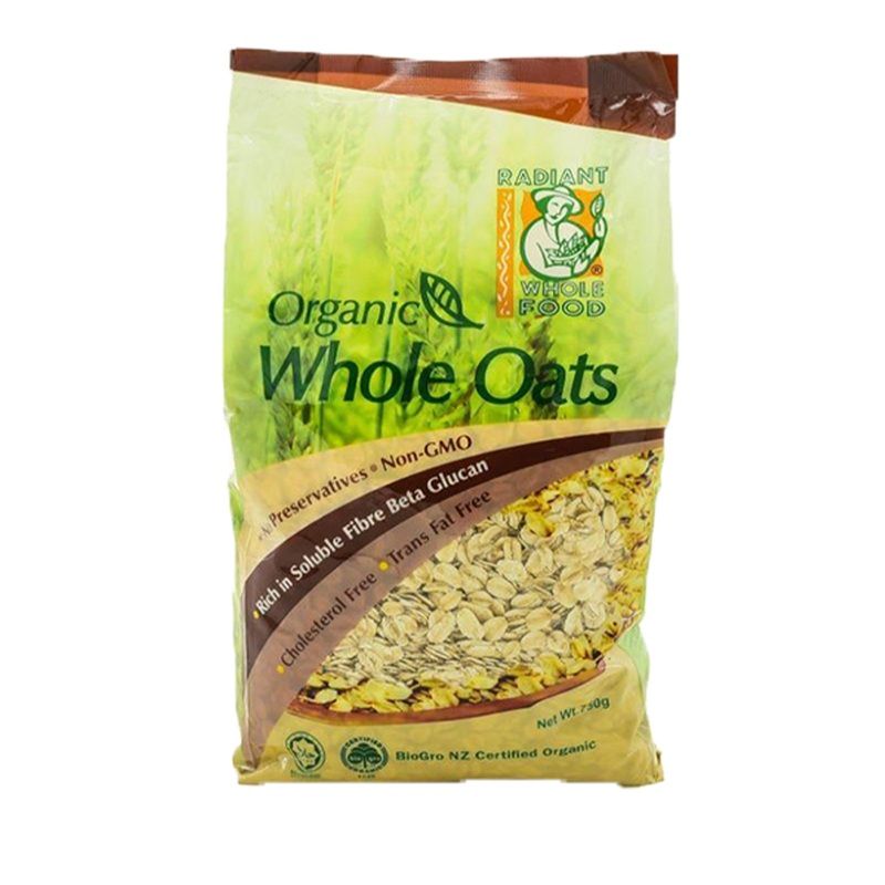 RADIANT ORGANIC WHOLE OATS 750G