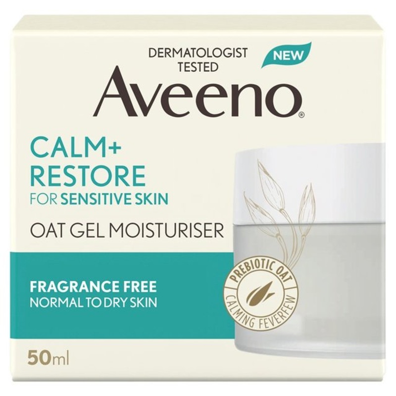 Aveeno Face Calm and Restore Oat Gel Moisturiser 50ml – Special Offer