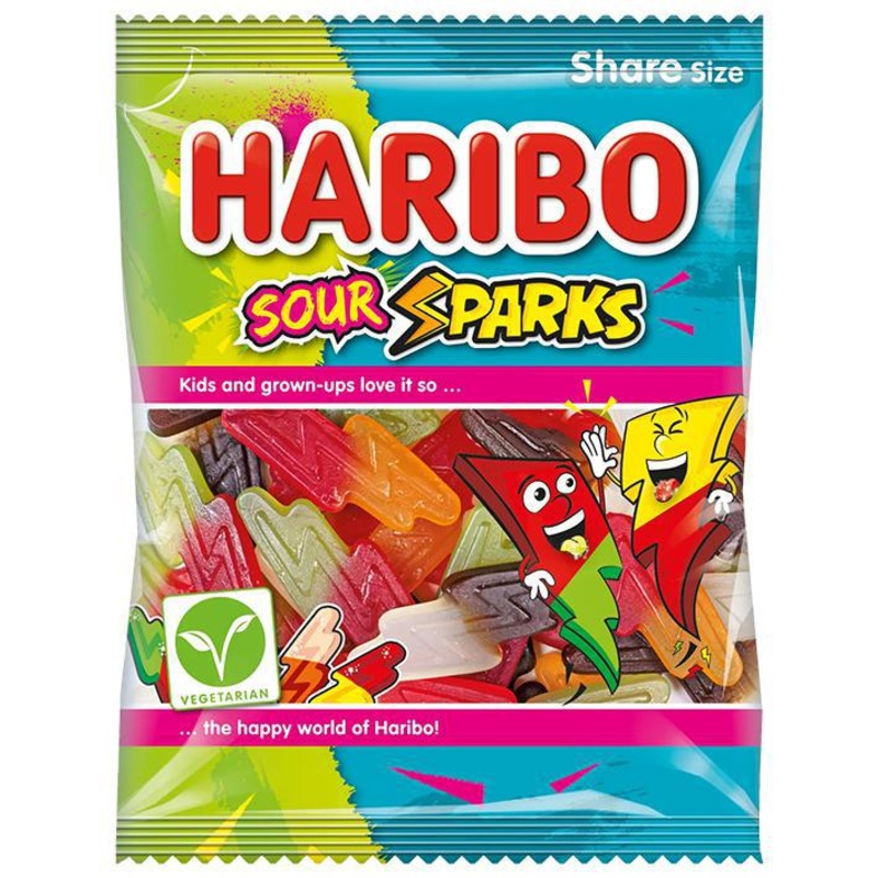 British Haribo Sour Sparks  Vegetarian