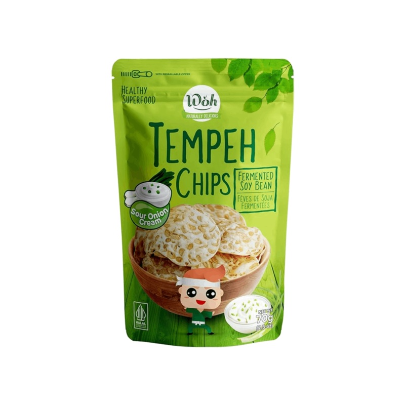 WOH TEMPEH CHIPS SOUR CREAM 100G