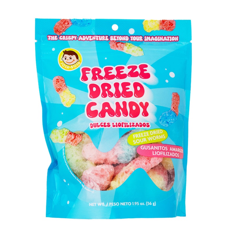 Josh Bosh Freeze Dried Candy Sour Worms – 1.95oz