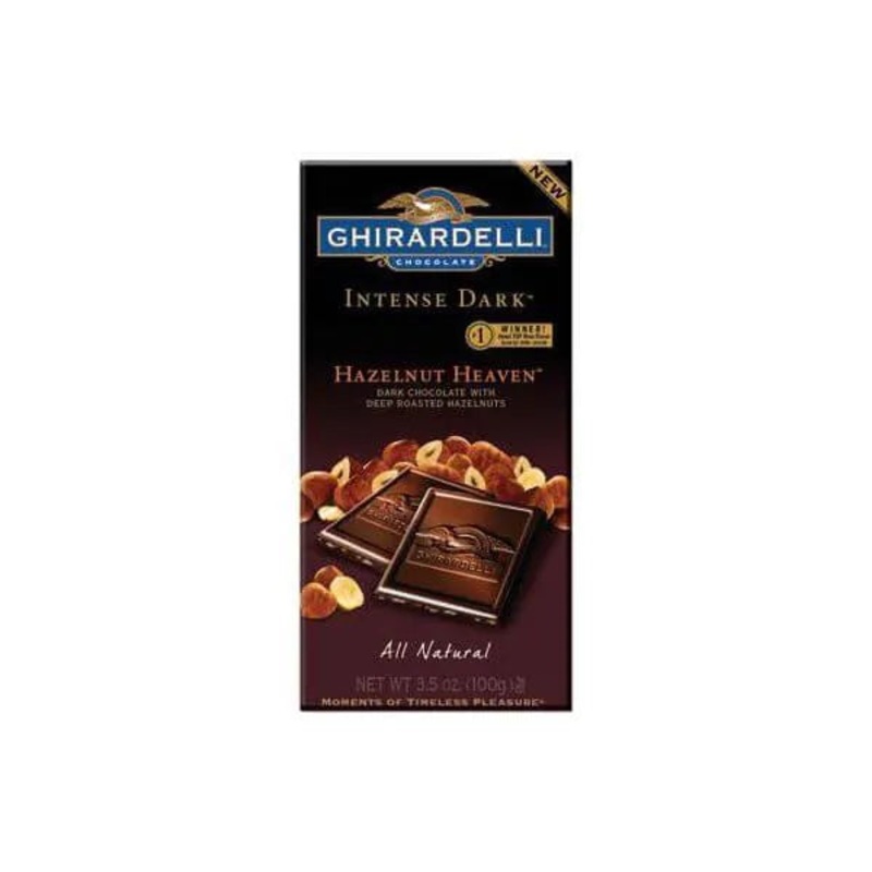 Ghirardelli Intense Dark Chocolate 3.5-Ounce Bars – Hazelnut Heaven: 12-Piece Caddy