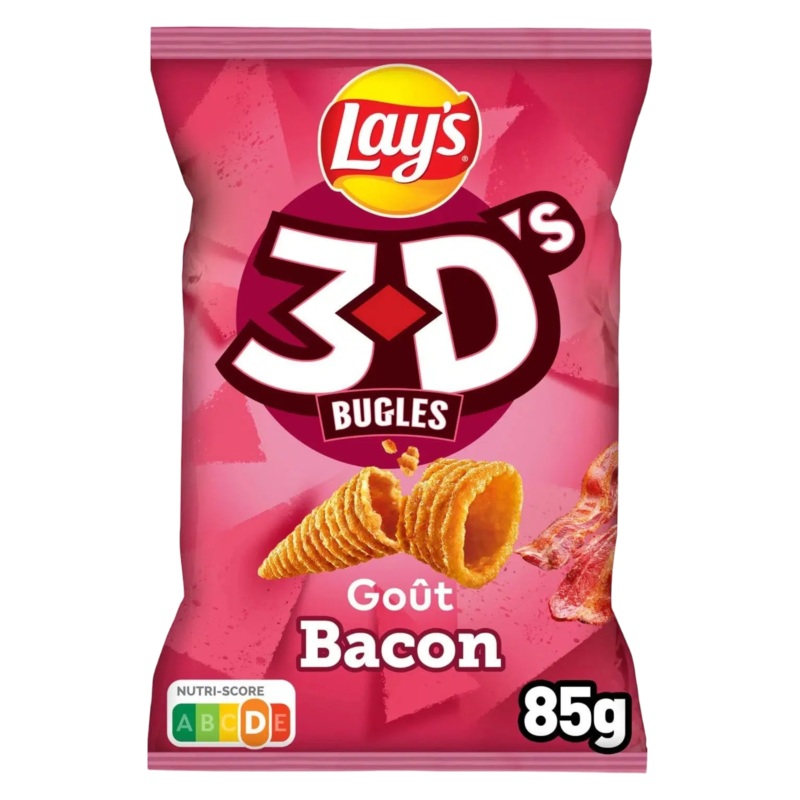 Lay’s 3D Bugles Bacon (France)  – 3oz (85g)