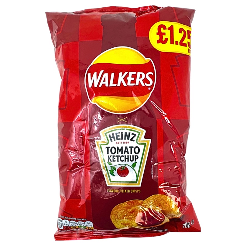 Walkers Heinz Tomato Ketchup Chips (UK) – 70g