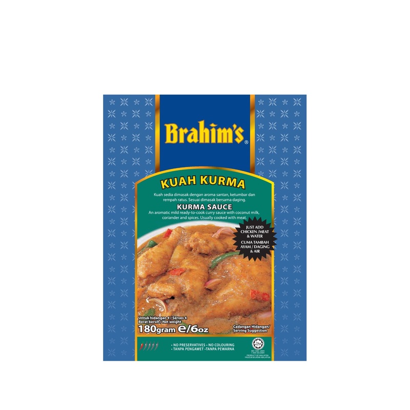 BRAHIMS KURMA SAUCE 180GM UNIT