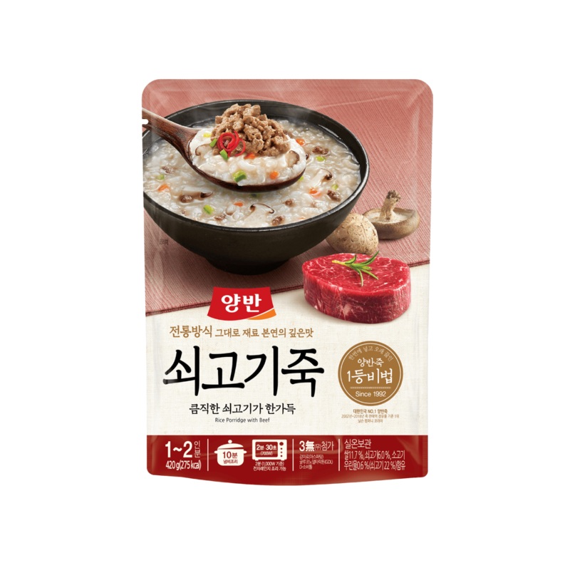 YANGBAN RICE PORRIDGE W MINCED BEEF 420G