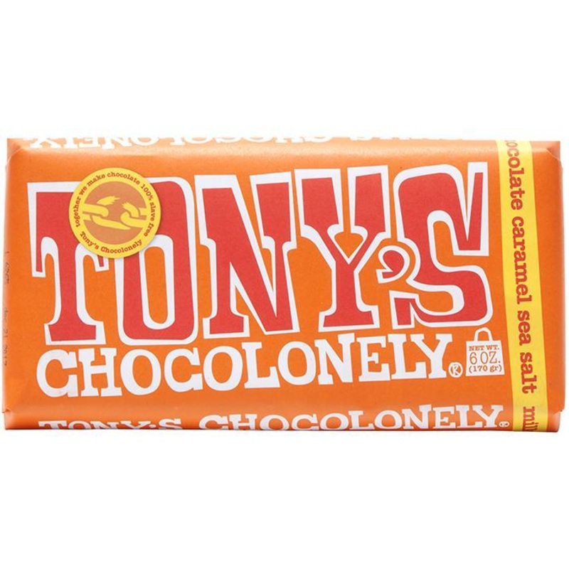 Tonys Chocolonely  32% Milk Chocolate Caramel Sea Salt  6oz Bar