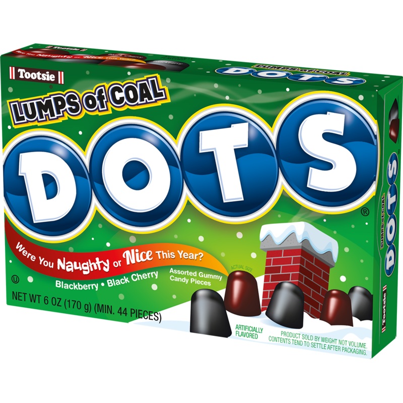 Christmas Dots Lumps Of Coal 6oz box 6oz box