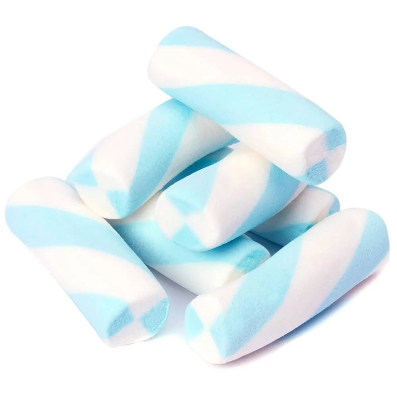 Puffy Poles Jumbo Marshmallow Twists – Blueberry: 1LB Bag