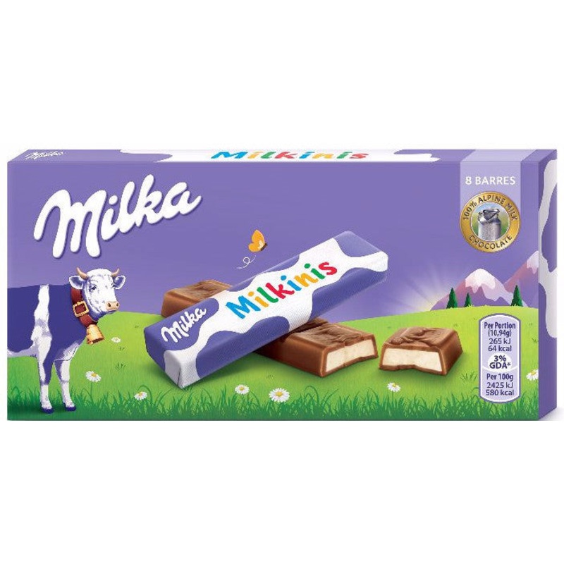 Milka Milkinis Milk Alpine Milk Chocolate with Milk Cream Filling 87.5g