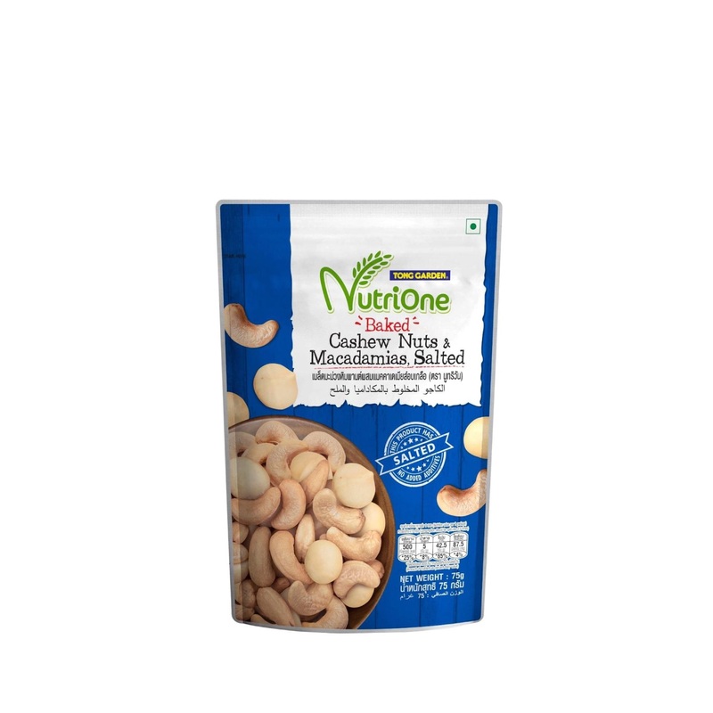NUTRIONE BAKED CASHEW NUTS & MACADAMIAS 75G UNIT