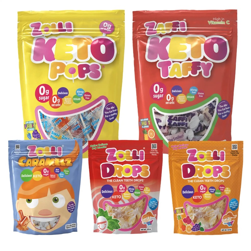 Zolli Candy Sugar Free Keto Candy 5 Pack Bundle