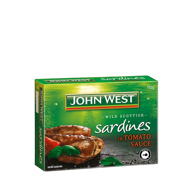 JOHN WEST SARDINES IN TOMATO SAUCES 110G UNIT