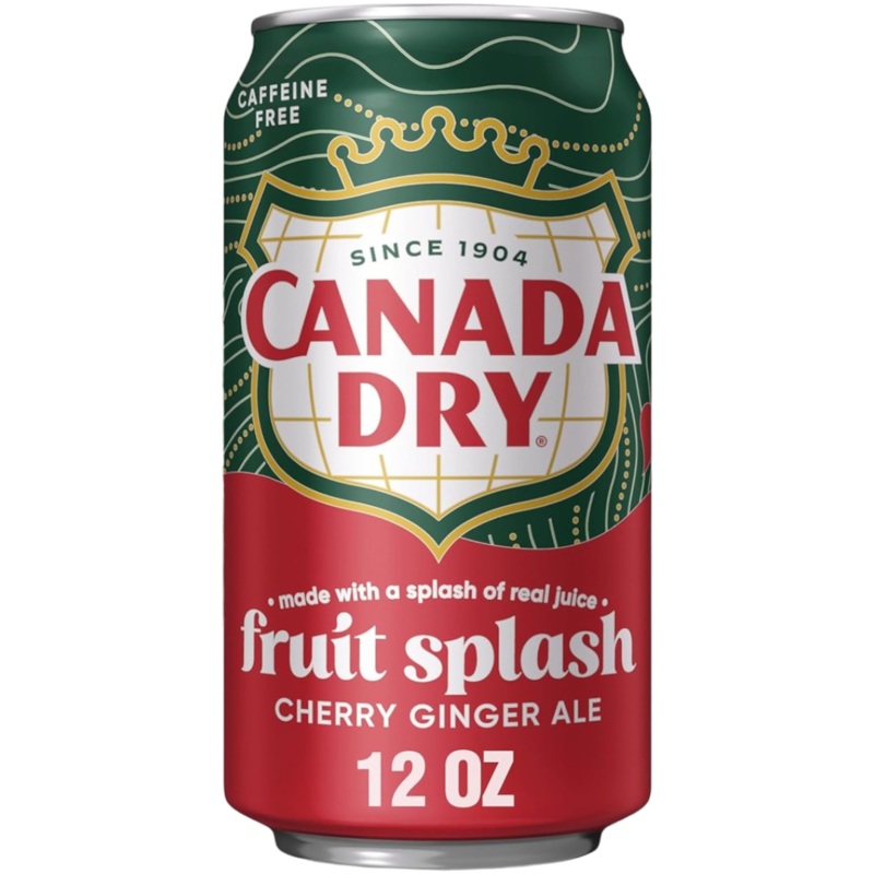 Canada Dry Fruit Splash Cherry Ginger Ale (Canada) – 12fl.oz (355ml) 1x Single Can