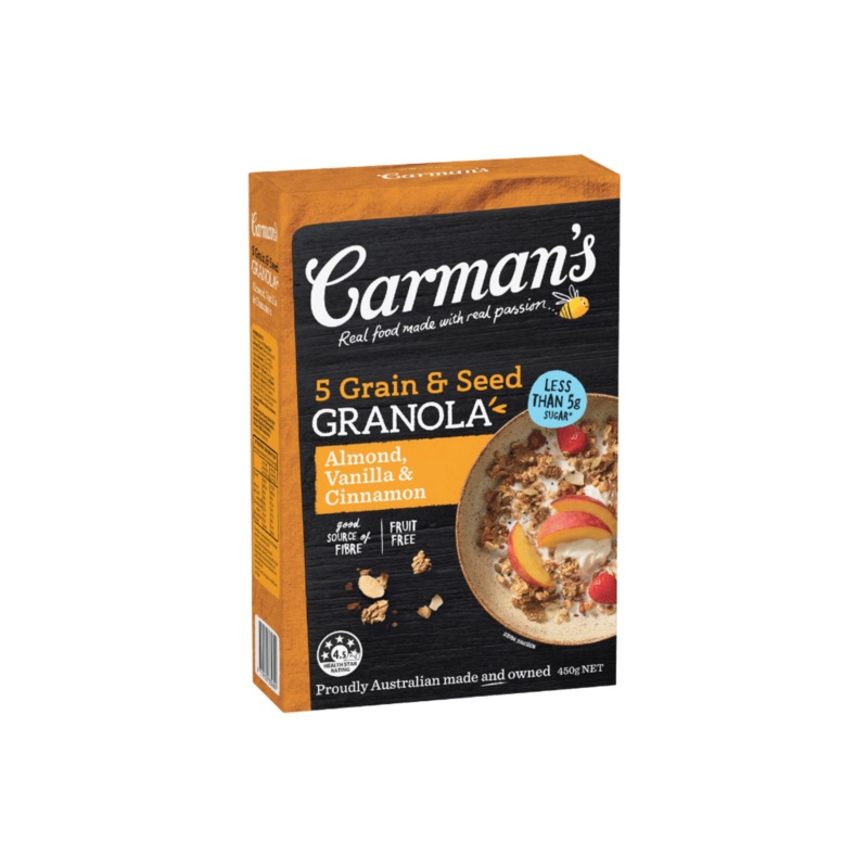 CARMENS GRA 5GRAINS&SEED ALM VANIL & CINN 450G
