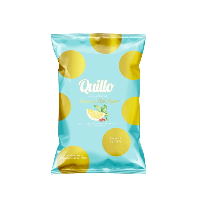 QUILLO POTATO CHIPS LEMON & PINK PEPPER 130G