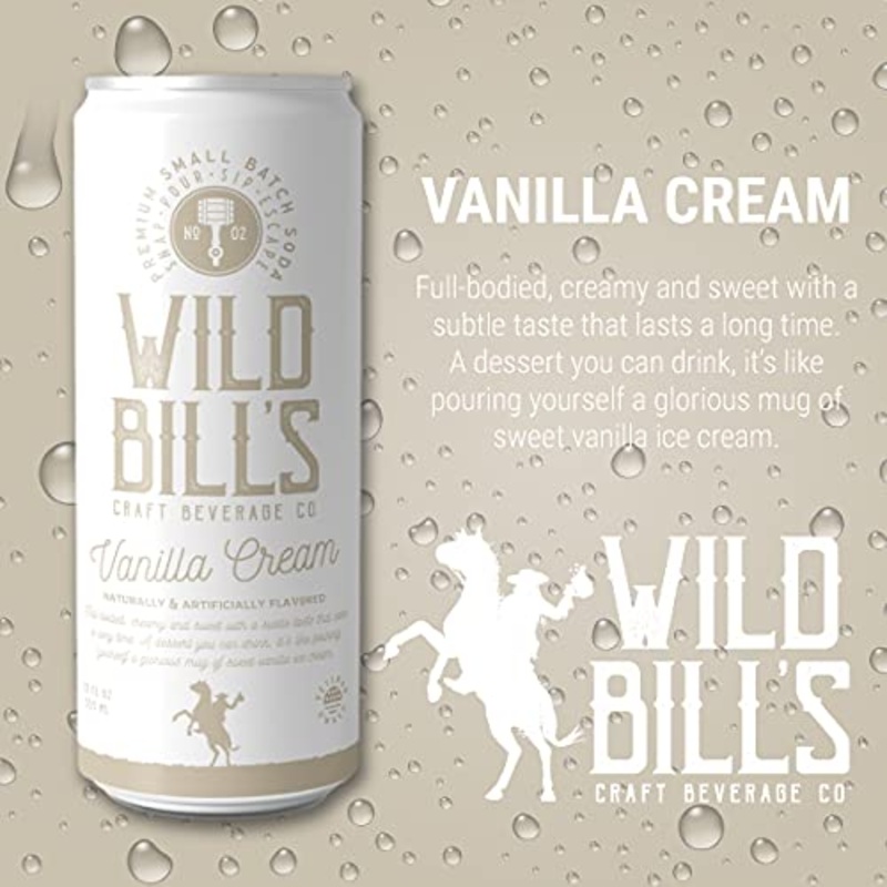 Wild Bill’s Vanilla Cream Soda 12oz Cans 12ct Case