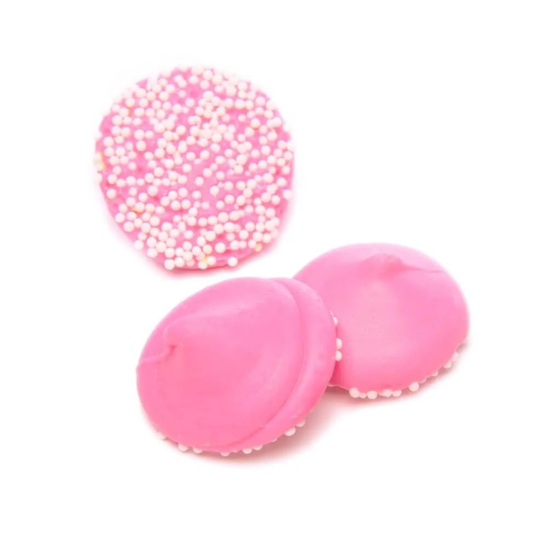 Smooth and Melty Nonpareil Mint Chocolate Chips – Pink: 16-Ounce Bag