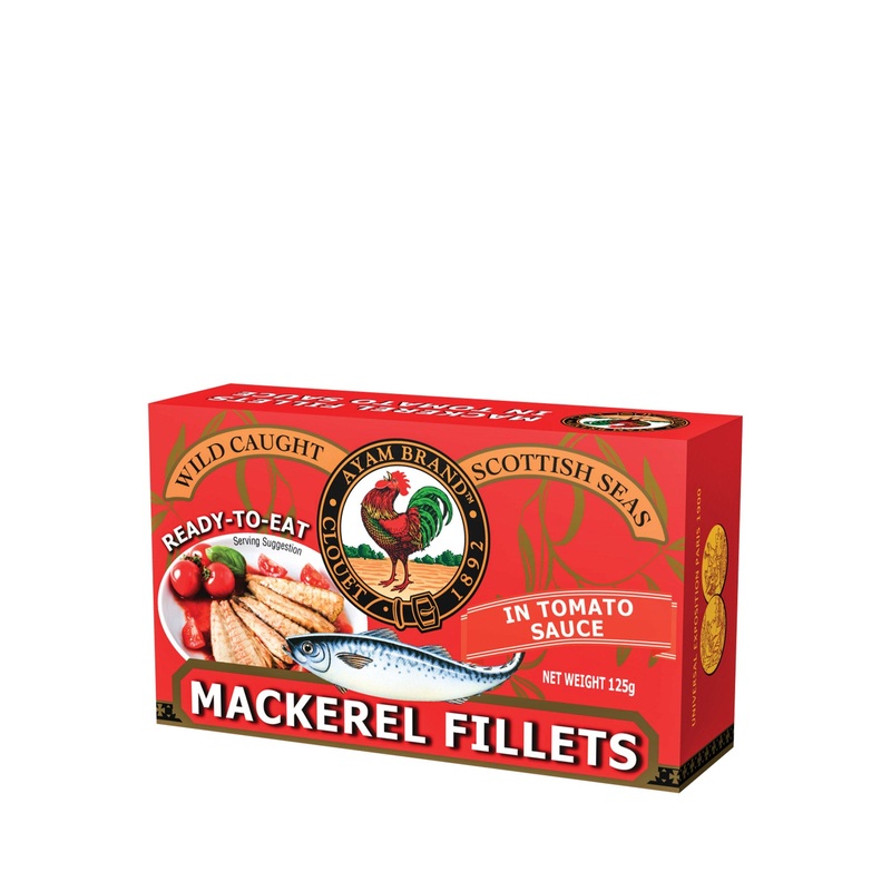 AYAM BRAND MACKEREL FILLETS IN TOMATO 125G