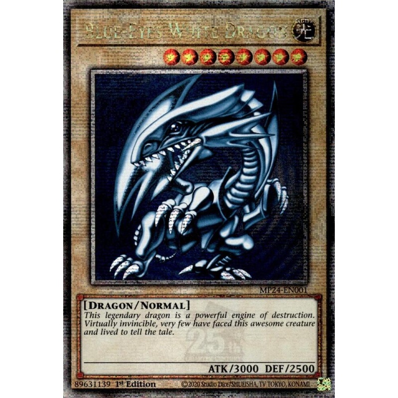 Blue-Eyes White Dragon (Quarter Century Secret Rare) – 25th Anniversary Tin: Dueling Mirrors MP24-EN001