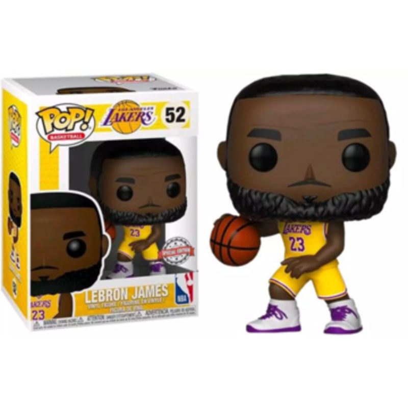 (DAMAGED BOX) Funko Pop! Sports: Los Angeles Lakers – Lebron James (Yellow Jersey) (Special Edition) #52