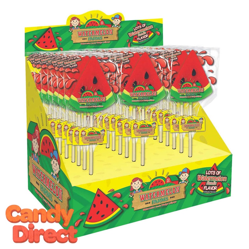 Watermelon Farms Watermelon Wedge Lollipops – 24ct