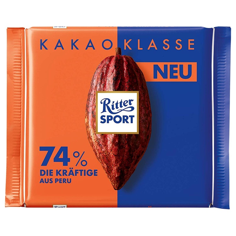 Ritter Sport Kakao Klasse Dark Chocolate, 74% Cocoa, 100 g (3.5 oz)