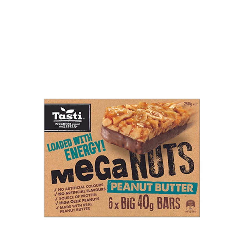TASTI PEANUT BUTTER MEGA NUTS 6X40GM UNIT