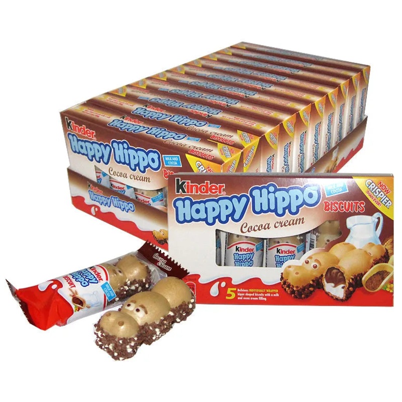 Kinder Happy Hippo Cocoa Cream Biscuits: 10-Pack Case