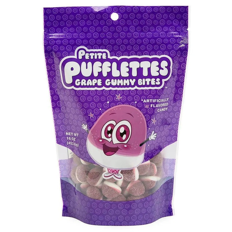 Petite Pufflettes Gummy Bites – Grape: 16-Ounce Bag
