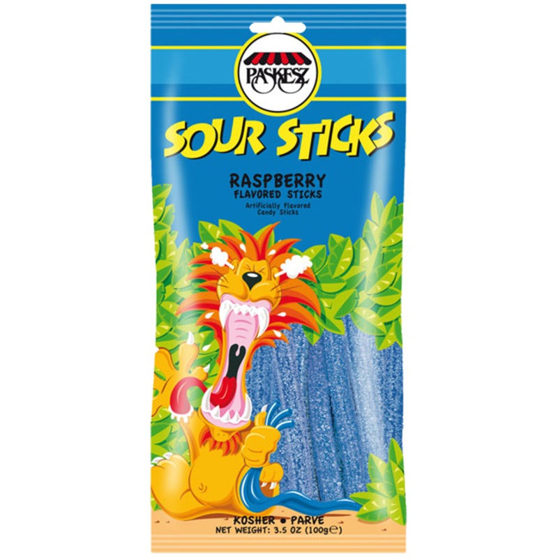 Paskesz Sour Sticks  Raspberry