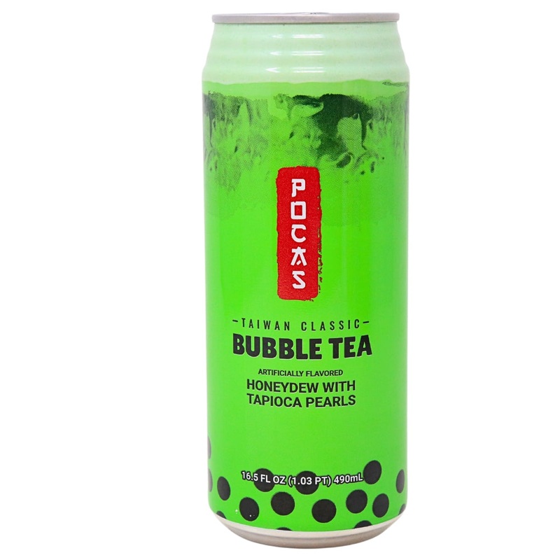 Pocas Bubble Tea with Tapioca Pearls Honeydew – 16.5oz