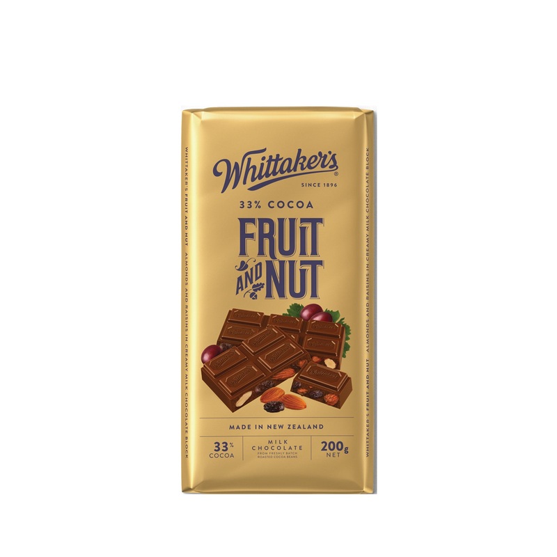 WHITTAKERS BLOCKS FRUIT & NUT 200G UNIT