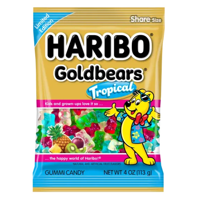 Haribo Gold Bears Tropical 4oz X 12 Units