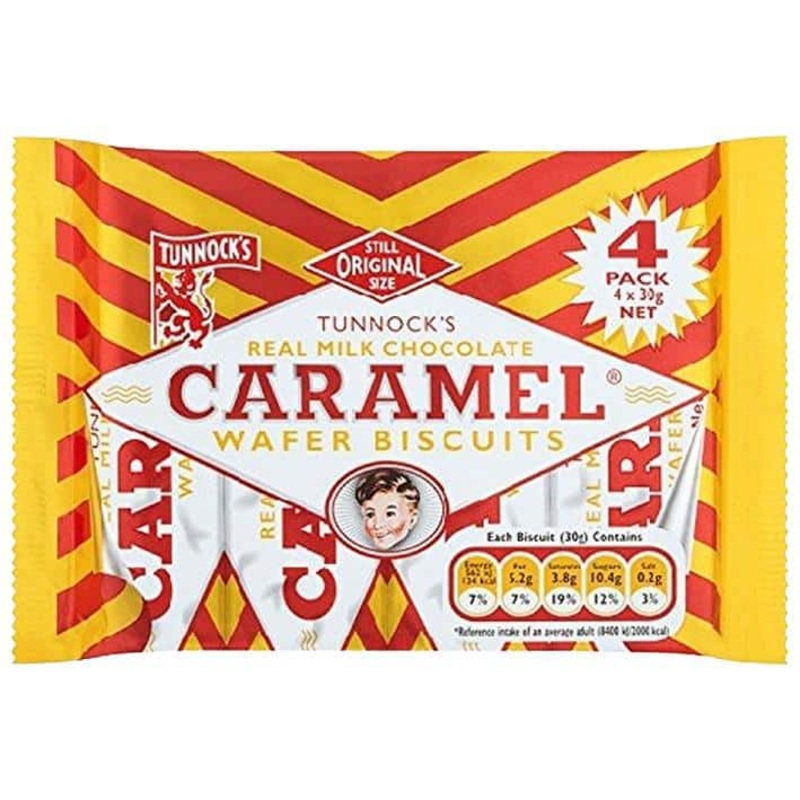 Tunnocks Caramel Wafer Biscuits  4 Pack