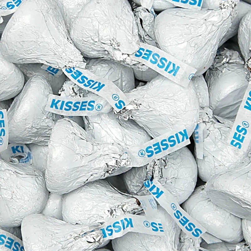 Hershey’s Kisses White Foiled Milk Chocolate Candy: 400-Piece Bag