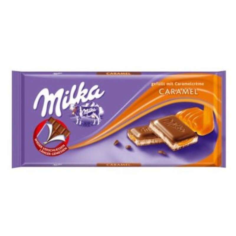 Milka Chocolate with Caramel and Milk Cream, 100g