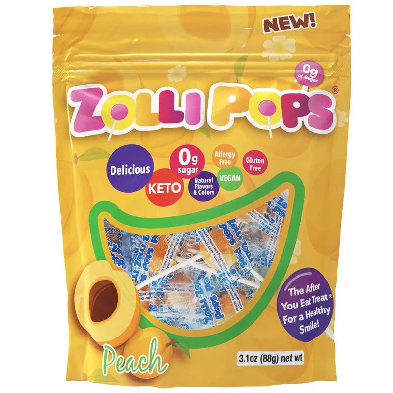 Zollipops Sugar Free Lollipops Peach 3.1oz