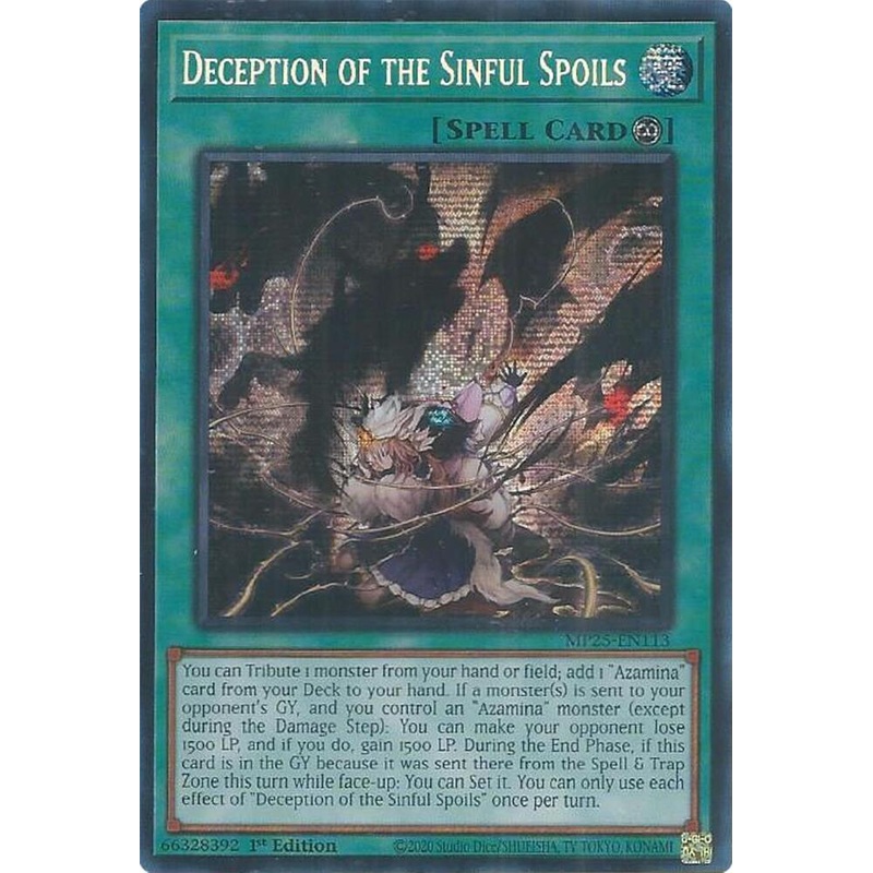 Deception of the Sinful Spoils (Prismatic Secret Rare) – 2025 Mega-Pack MP25-EN113