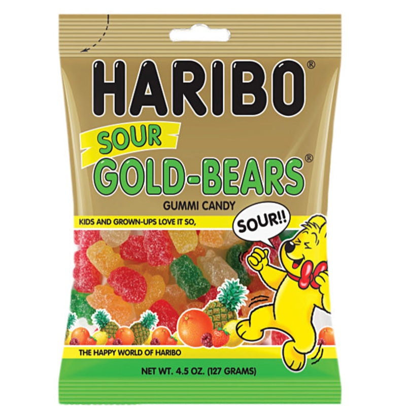 Haribo Sour Gold Bears 4.5oz X 12 Units