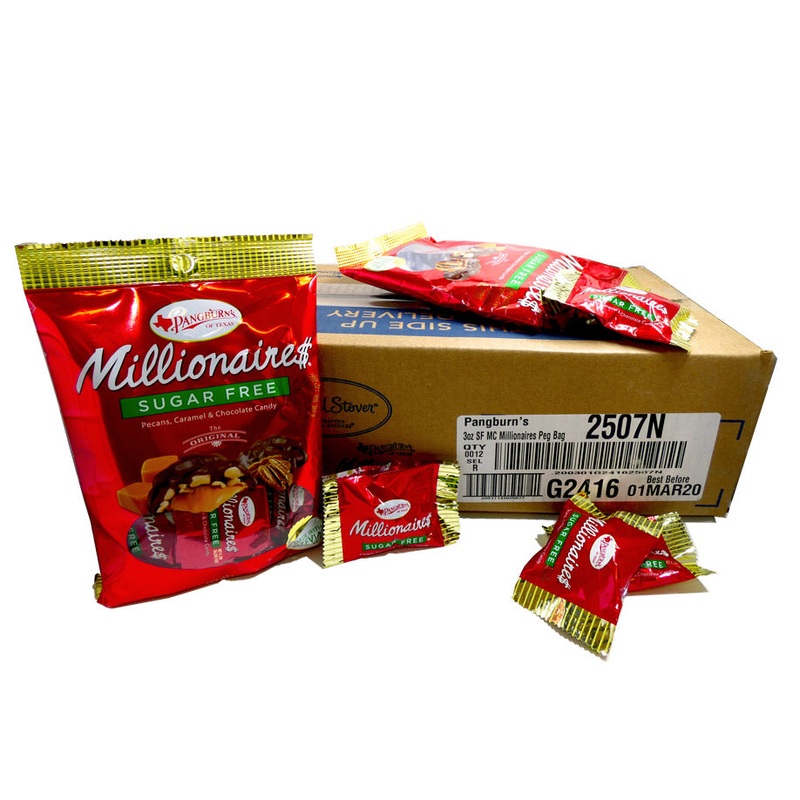 DISCONTINUED ITEM – Pangburns Sugar Free Millionaires 3oz Bag or 12 Count Box 3oz Bag