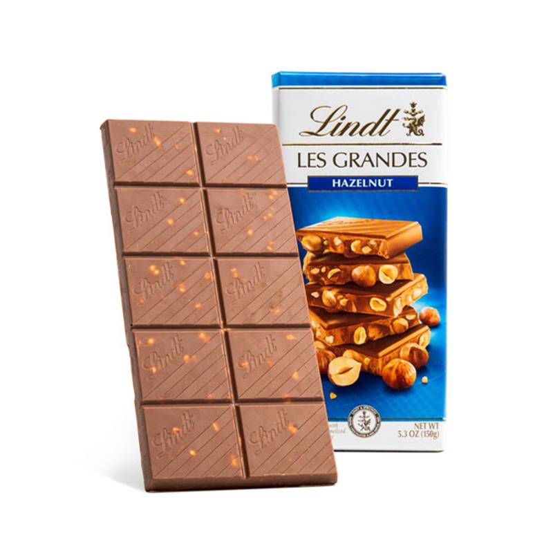LINDT LES GRANDES MILK HAZELNUT 150G UNIT
