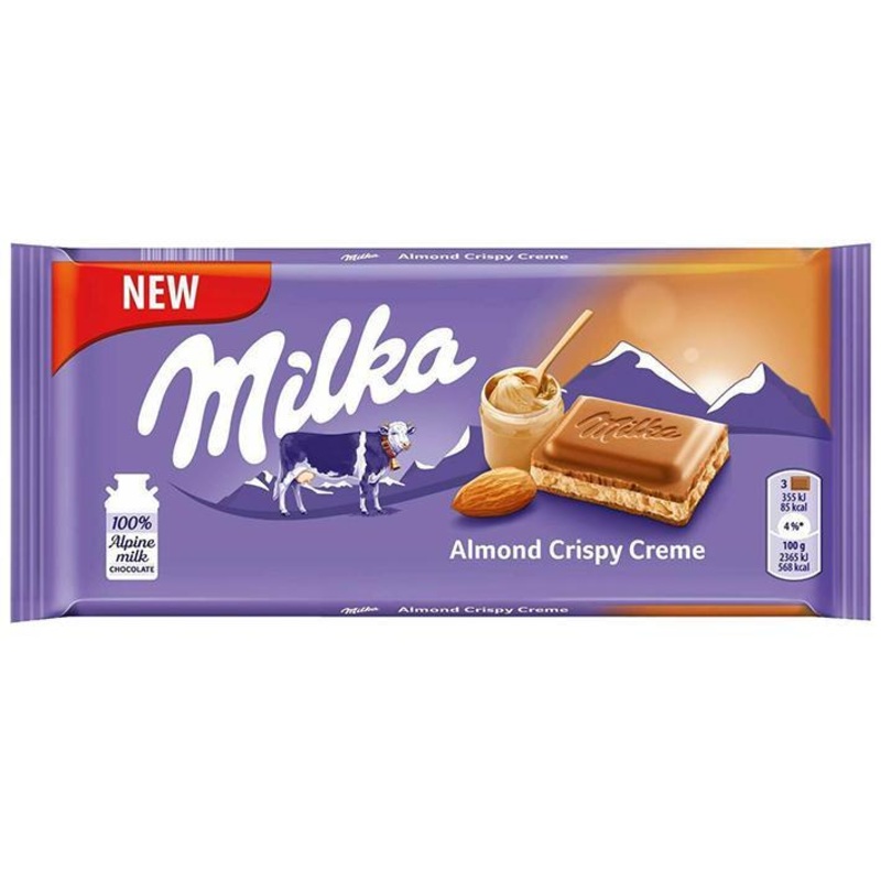 Milka Almond Crispy Creme  90g Bar