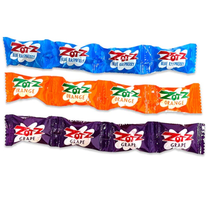 Zotz Fizz Power Candy Strings – Blue Raspberry-Orange-Grape