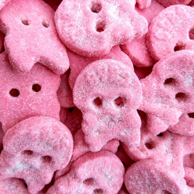 BUBS Sour Raspberry Foam Skulls 125g (0.28lb)