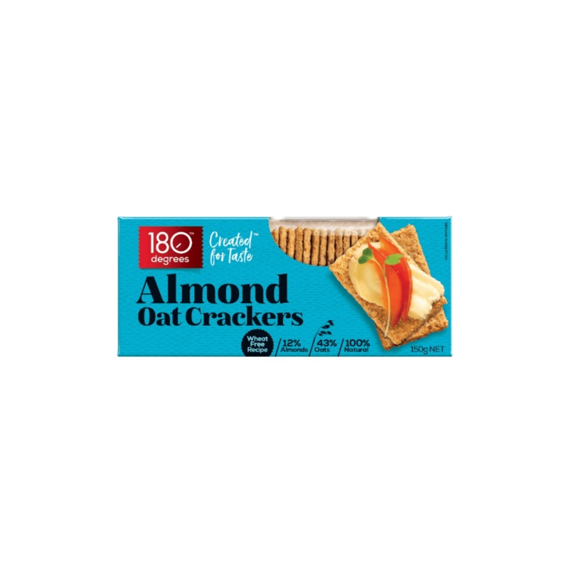 180 DEGREES ALMOND OAT CRACKERS 150G