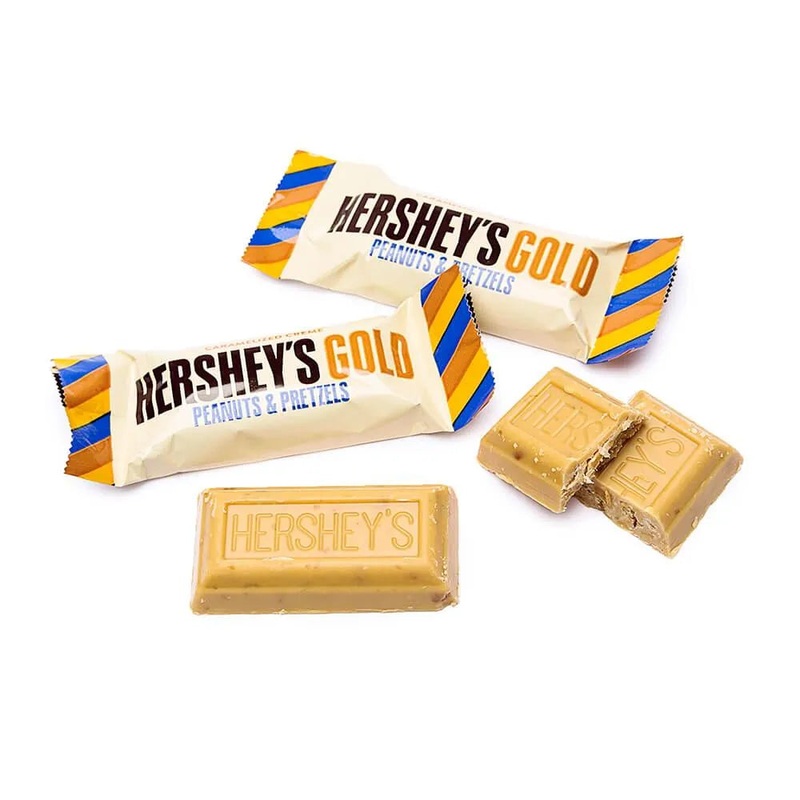 Hershey’s Gold with Peanuts and Pretzels Snack Size Candy Bars: 42-Piece Bag