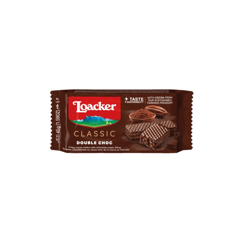 LOACKER CLASSIC DOUBLE CHOC 45G UNIT