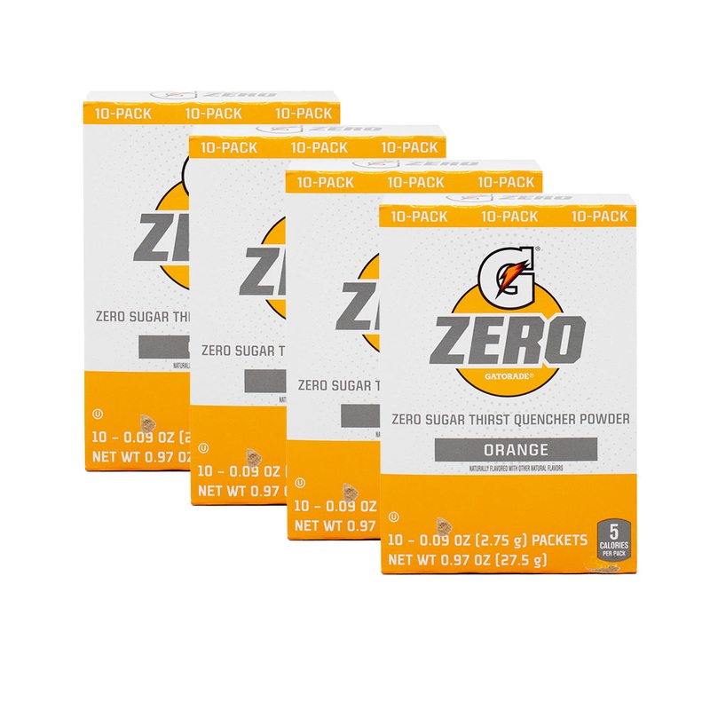 Gatorade Zero Sugar Powder Orange 10pk 27.5g – 4 Pack